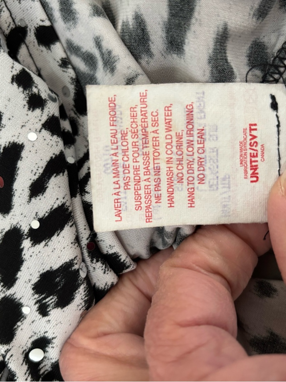 Joseph Ribkoff Black and White Leopard-Print Wrap Top Metallic Buckle Size 12 - Picture 8 of 8